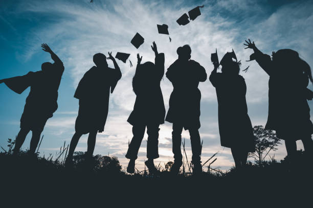 istock Silhouettes of students Celebration Education Graduation Student Success Learning Concept ceremony at university 1362815555