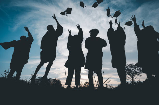 istock Silhouettes of students Celebration Education Graduation Student Success Learning Concept ceremony at university 1362815558