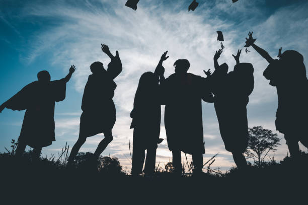 istock Silhouettes of students Celebration Education Graduation Student Success Learning Concept ceremony at university 1362815565