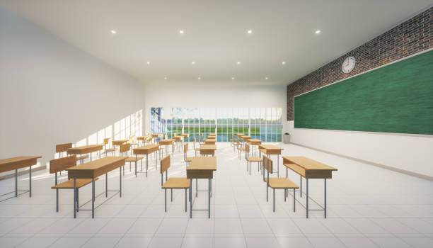 istock 3d rendering of classroom for education concept and background. 1362815658