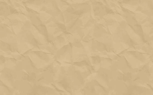 ilustraciones, imágenes clip art, dibujos animados e iconos de stock de fondo vectorial de papel arrugado. papel marrón reciclado texturizado realista - cardboard backgrounds grunge dirty