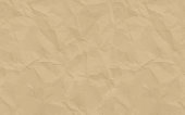 istock Crumpled paper vector background. Realistic textured recycled brown paper 1362820228