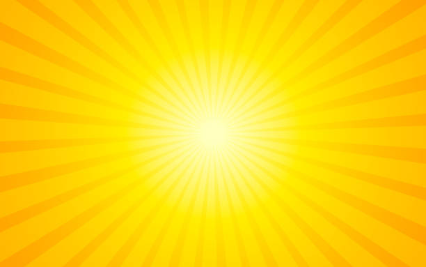 ilustraciones, imágenes clip art, dibujos animados e iconos de stock de vector abstracto de fondo amarillo. banner de arte pop moderno con rayos de sol - poster backgrounds paper sunbeam