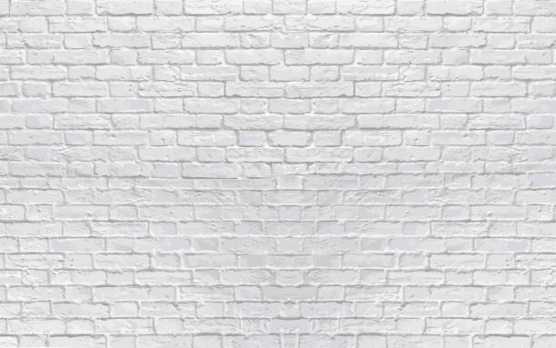 realistyczna biała ceglana tekstura ściany. abstrakcyjne tło wektorowe eps10 - mur stock illustrations