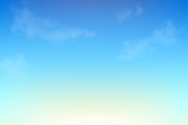 ilustraciones, imágenes clip art, dibujos animados e iconos de stock de cielo azul con nubes. fondo vectorial abstracto. nubes suaves transparentes realistas en un día soleado y claro. plantilla de fondo de pantalla de verano para tu diseño. ilustración vectorial realista eps10 - sky