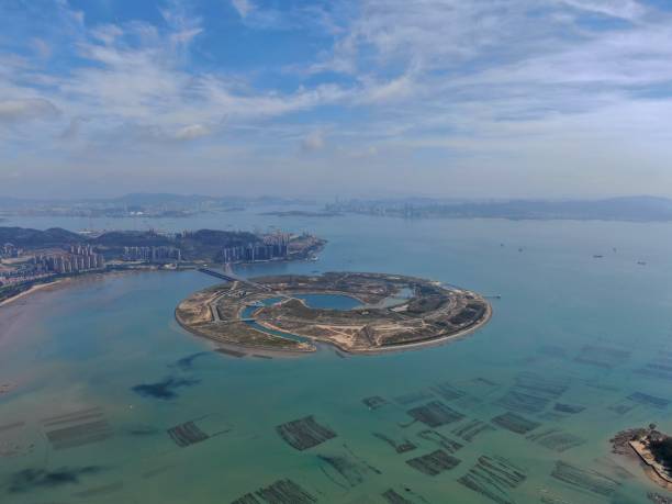 istock Artificial island on the sea 1362822093