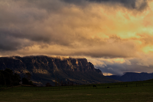 Tasmania Mountain Landscape Scenery Mt Roland Sunset