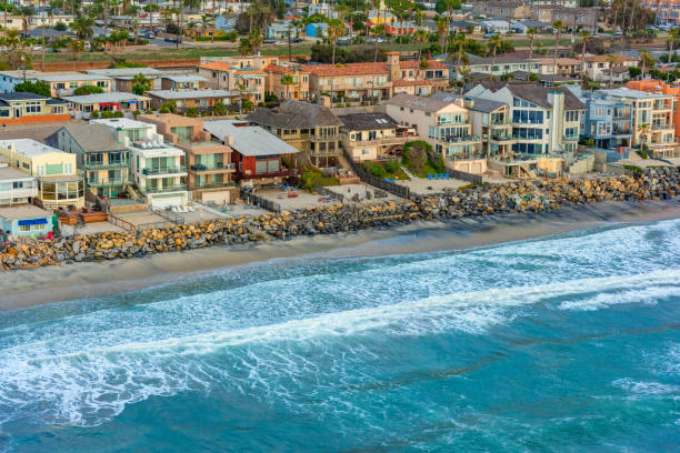 ノースカウンティサンディエゴ沿岸航空 - california san diego california beach coastline ストックフォトと画像