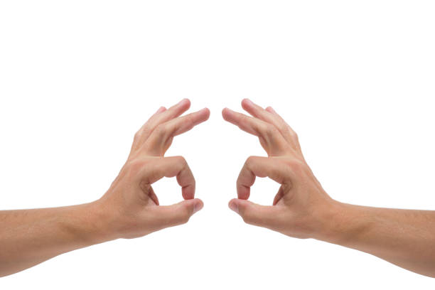 istock Gesture of a man hand is OK, on white background, isolate, approval. 1362836795