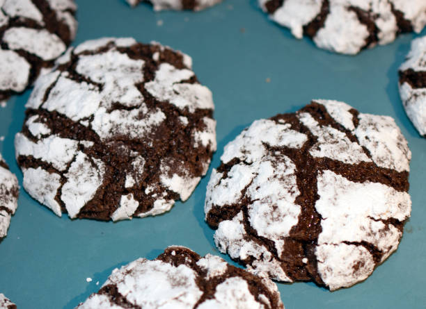 istock Chocolate crinkle cookies on a plate. 1362838193