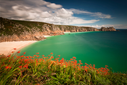 A beautiful summer Cornish beach.