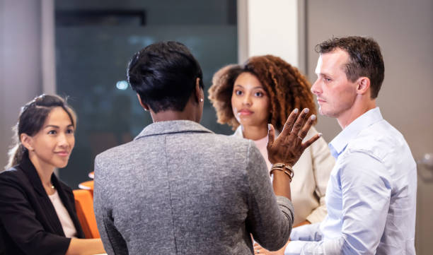 istock Four multiracial business people in a meeting 1362839041