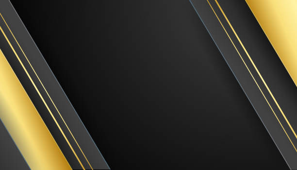 istock Black gold background. Modern luxury black and gold frame abstract background with shiny lines. Suit for business and corporate 1362842701