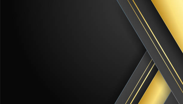 istock Black gold background. Modern luxury black and gold frame abstract background with shiny lines. Suit for business and corporate 1362842709