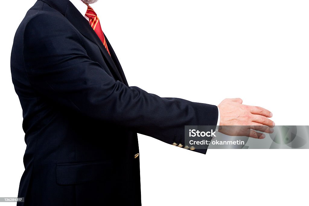 Handshake Studio portrait of businessman with extended arm 30-39 Years Stock Photo
