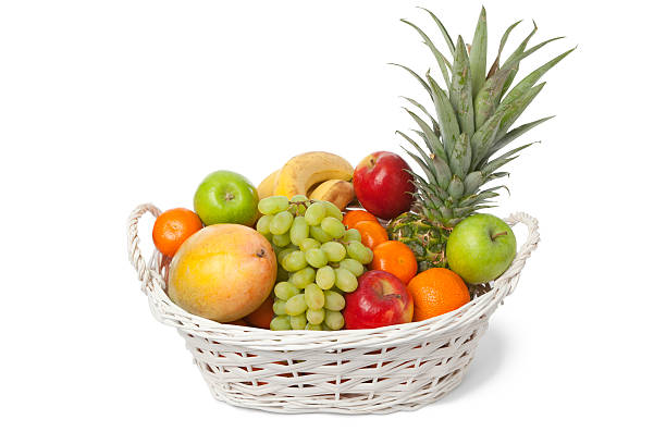 istock White basket with a variety of fresh fruit 136284352