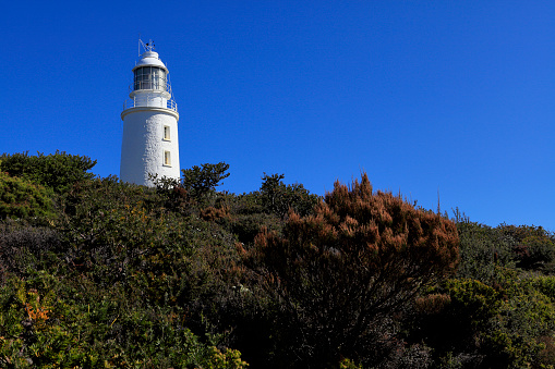 Bruny Island, Tasmania, Australia. Cape Bruny Lighthouse. Built in 1836, to Aid Seafarers Navigating these Waters.