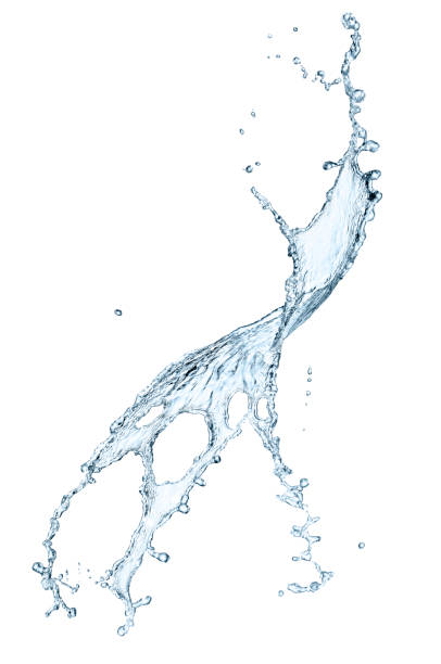 istock Splash of water mid-air isolated on white background 136284563
