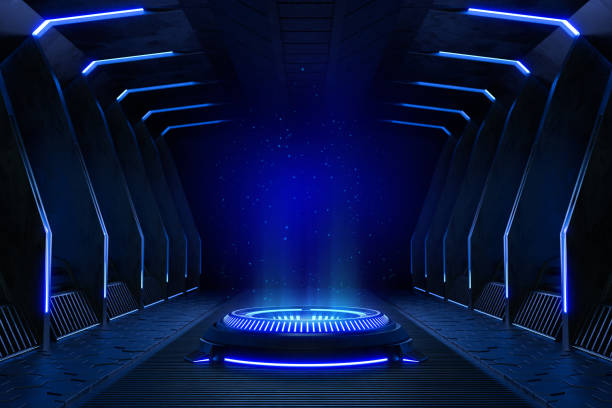 istock Abstract background, Futuristic pedestal for product presentation. 1362846241