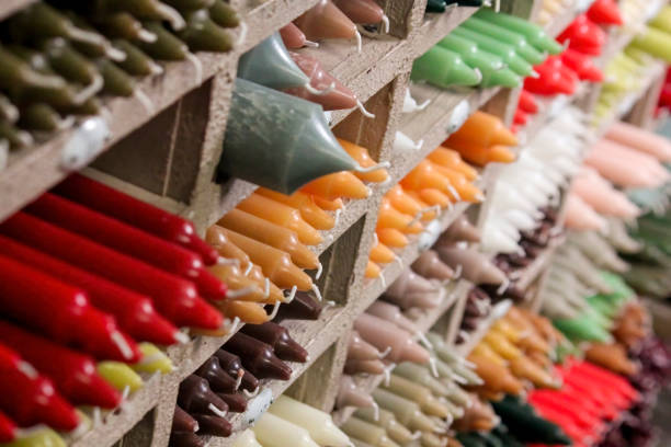 istock Candles in Shelves Close-up 5 1362846849