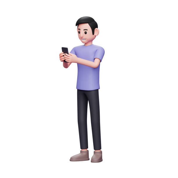 istock 3d character illustration Happy casual Guy Typing Message on the Smartphone Isolated. Handsome Cheerful Man Using Phone 1362848531