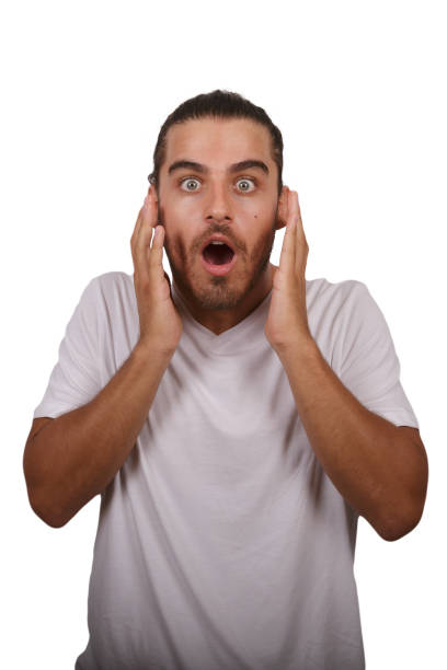 istock young man in white T-shirt with white background making funny gestures 1362851403