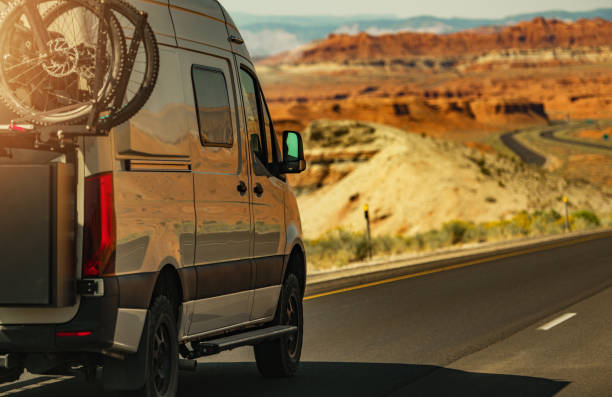 istock RV Class B Camper Van on a Scenic American West Route 1362852027