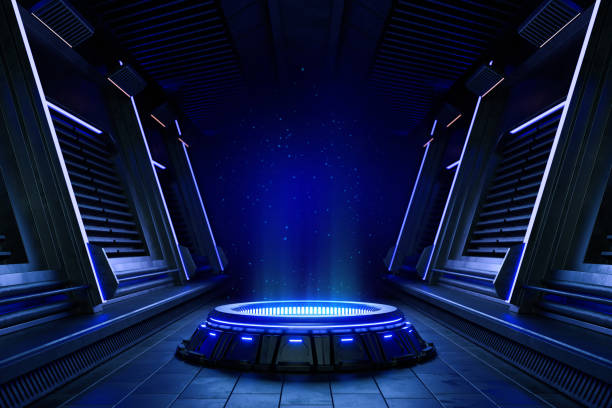 istock Abstract background, Futuristic pedestal for product presentation. 1362855208