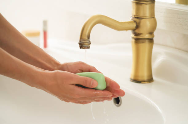 istock Woman is washing her hands. 1362859819