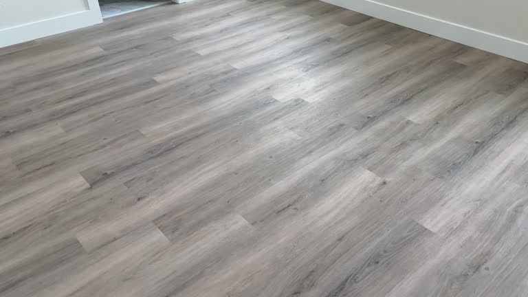 Beautiful gray hardwood floors in new construction home