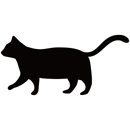 Siluet Kucing Berjalan Ilustrasi Stok - Unduh Gambar Sekarang