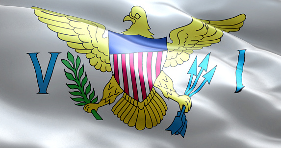 3D-Illustration of a Virgin Islands flag - realistic waving fabric flag.