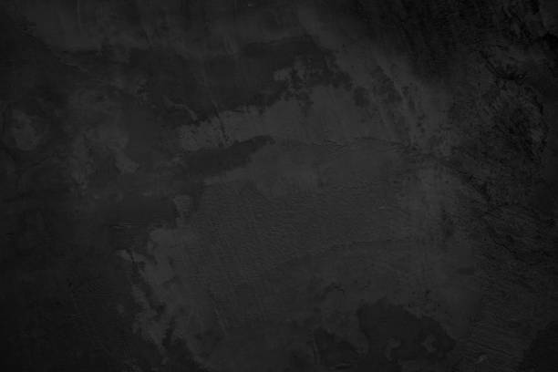 istock Close up retro plain dark black cement & concrete wall background texture for show or advertise or promote product and content on display. 1362861680