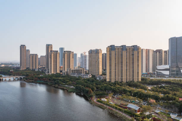 istock Waterfront city buildings 1362866484