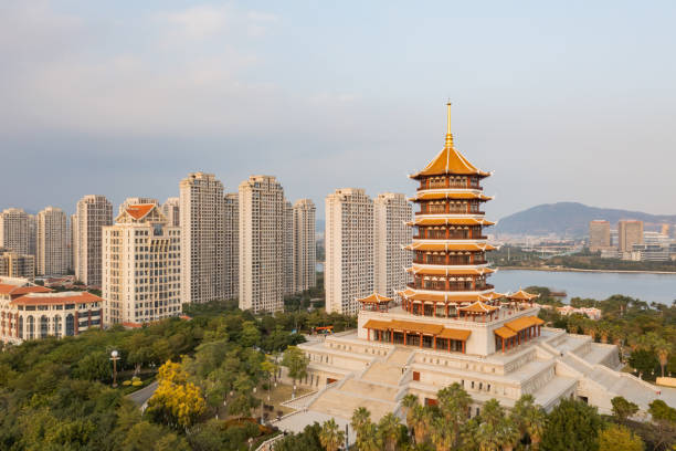 istock Pagoda under blue sky and white clouds 1362866826
