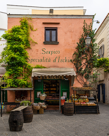 Forio, Ischia, Italy, Sept. 2021 – A shop selling local foods and typical products of Ischia