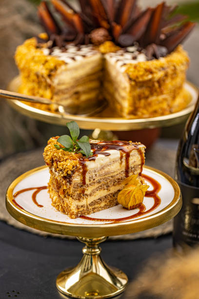 istock Slice of cake with crushed nuts 1362869425