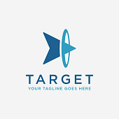 istock Abstract head of arrow on target logo icon , achievement logo design vector template on white background 1362869520