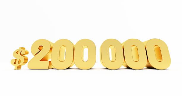 istock golden $200000 Dollar isolated on white background, two hundred thousand dollars 1362872983