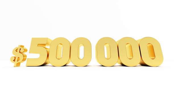 istock golden $500000 Dollar isolated on white background, five hundred thousand dollars 1362872986