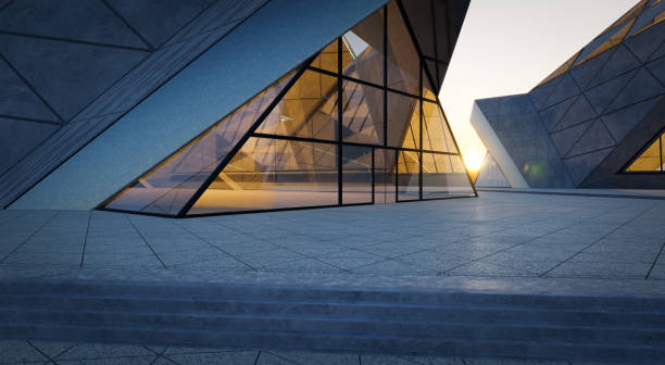 istock Contemporary triangle shape design modern Architecture building exterior 1362873450