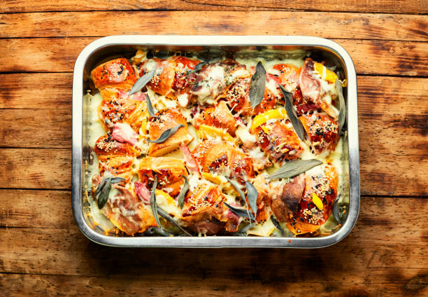 istock Croissants baked with cheese and meat. 1362874363