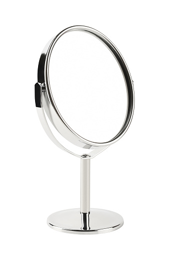 Make up mirror with clipping path on the white background