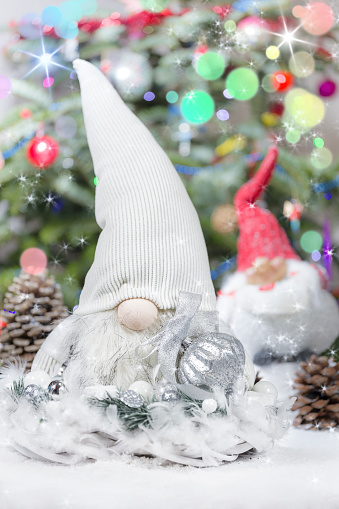 Mascot gnome in Christmas decoration
