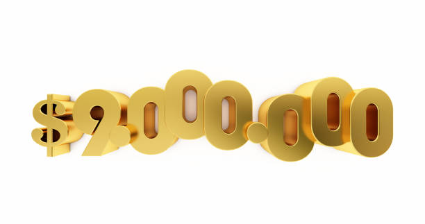 istock golden $9000000 Dollar isolated on white background, nine million dollars 1362881228