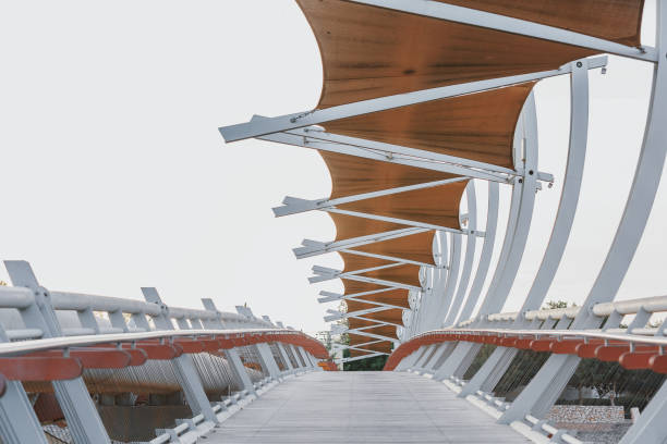 istock Modern design construction of metal bridge 1362881401