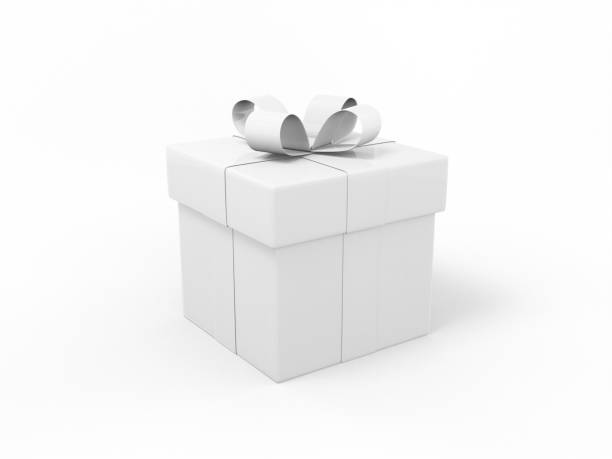 istock White one color gift box with ribbon and bow on a white flat background. Minimalistic design object. 3d rendering icon ui ux interface element. 1362882770