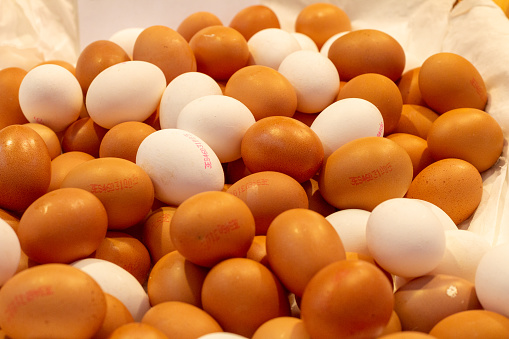 Eggs at Mercado Central in Valencia, Spain
