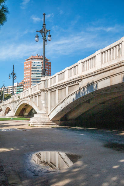 Aragon Bridge at Turia Riverbed Park (Jardín del Turia - Tramo VIII) in Valencia, Spain