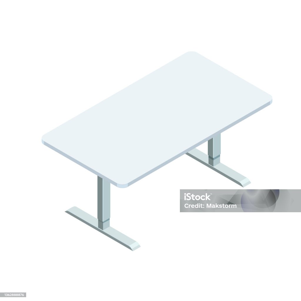 Isometric Writing Desk Vector Isometric Illustration Of A Writing Or Computer Desk In A Modern ...